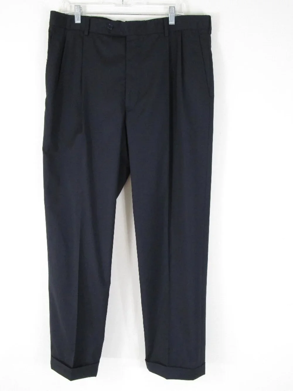 Brooks Brothers Mens 1818 Madison Estrato Black Wool Suit Size 44L Pants 39 X 31